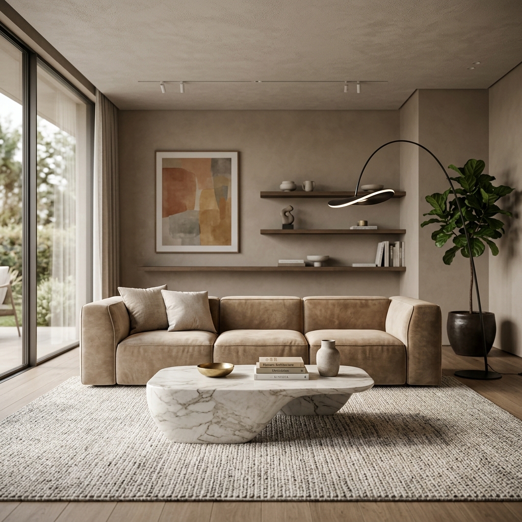 Современная гостиная с модульным диваном